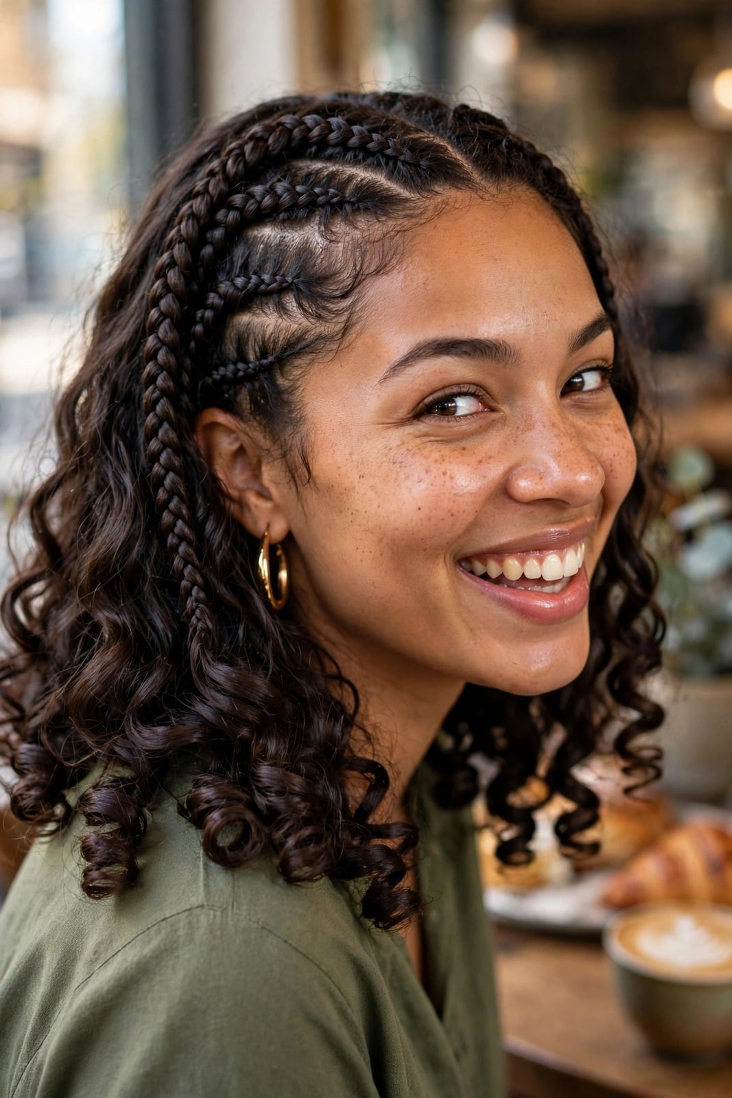 Collarbone Bob With Braids And Loose Curls Collarbone Bob With Braids And Loose Curls — Classy Curls Braids