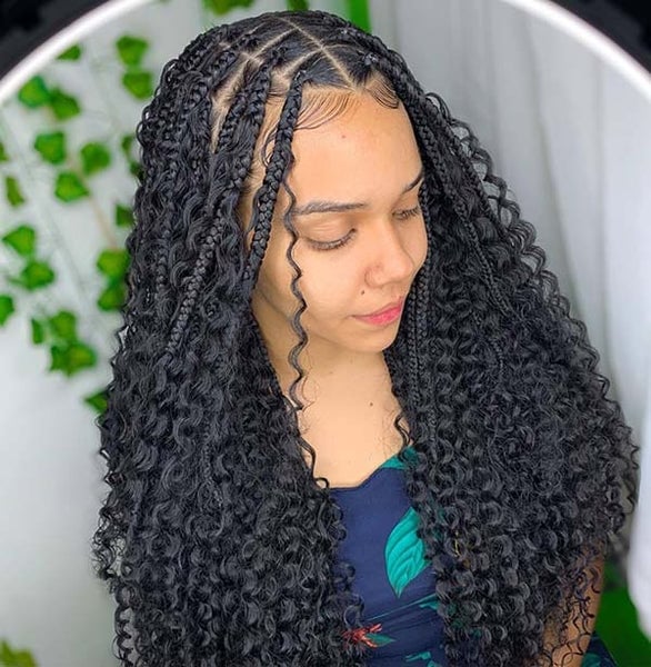 Mid-Back Box Braids With Curls And Tendrils Mid-Back Box Braids With Curls And Tendrils — Classy Curls Braids