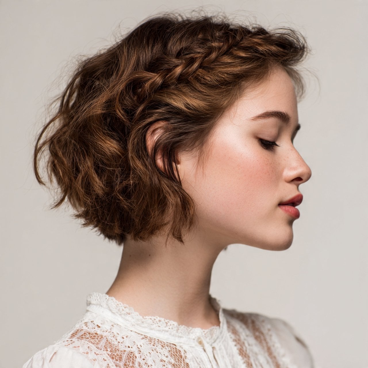 Chin Length Bob With Delicate Side Braid Chin Length Bob With Delicate Side Braid — Classy Curls Braids