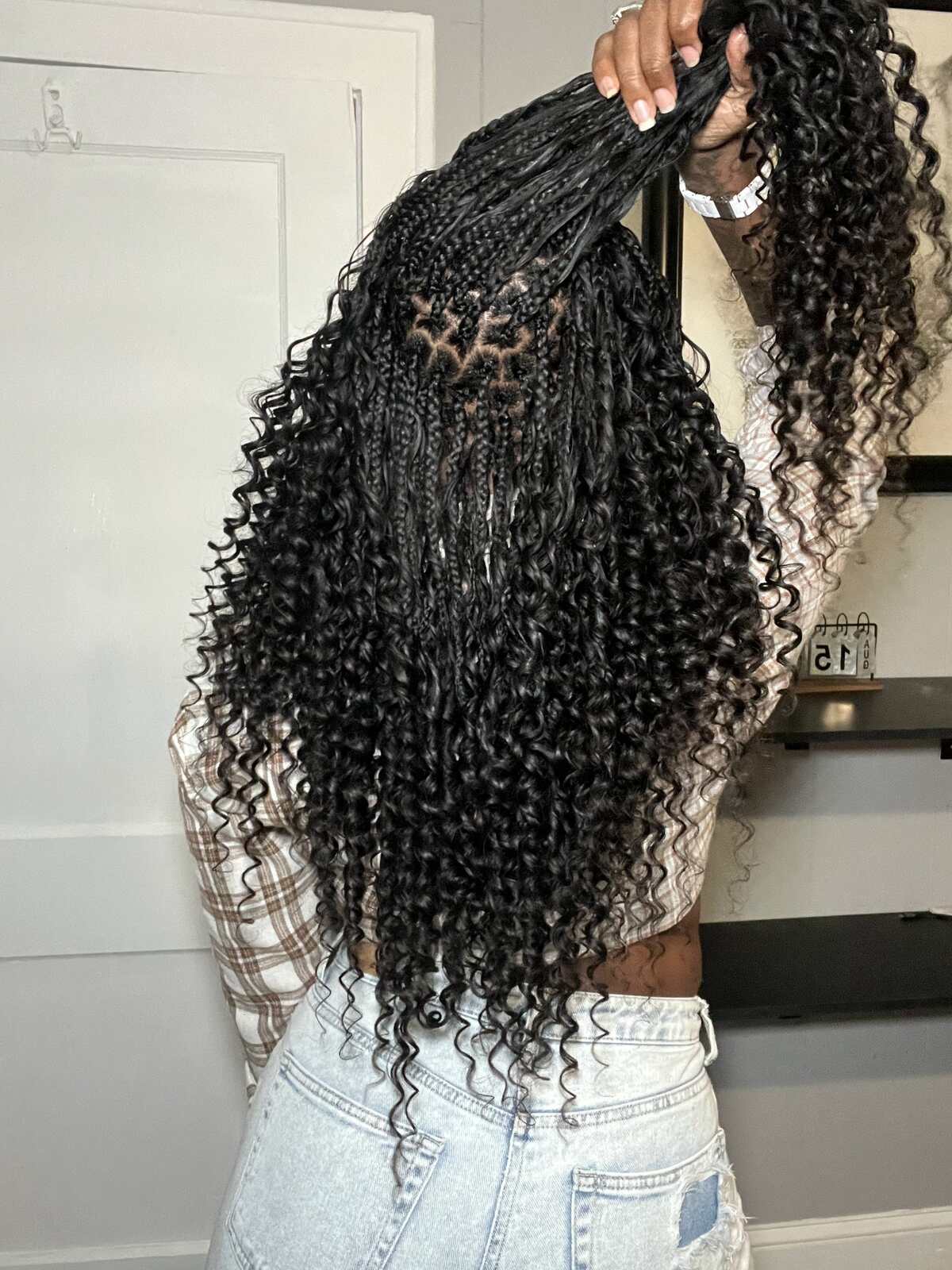 Mid-Back Box Braids With Heart Pattern Mid-Back Box Braids With Heart Pattern — Classy Curls Braids