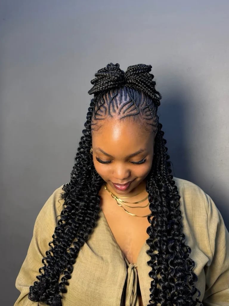 Mid-Back Black Hair With Braided Crown Mid-Back Black Hair With Braided Crown — Classy Curls Braids