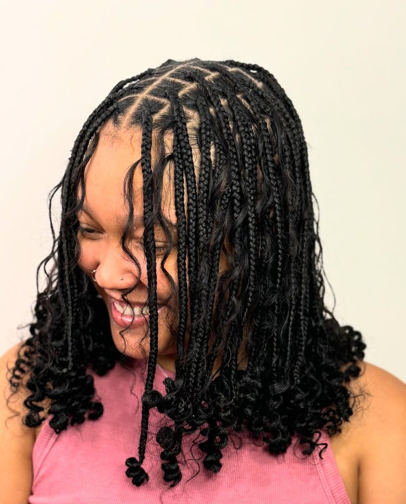 Shoulder Box Braids With Natural Curls Shoulder Box Braids With Natural Curls — Classy Curls Braids