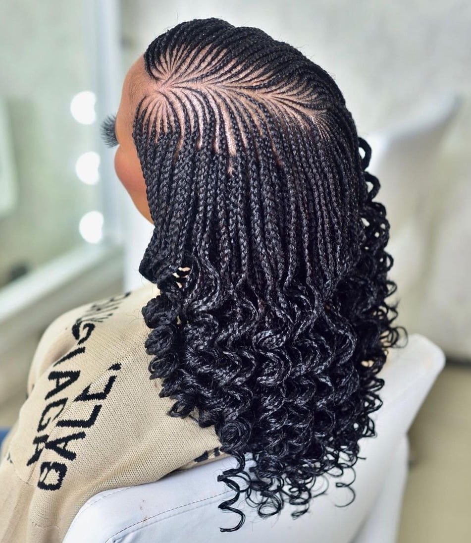 Shoulder Micro Braids With Loose Curls Shoulder Micro Braids With Loose Curls — Classy Curls Braids