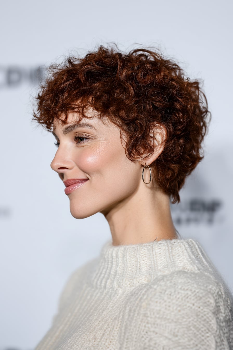 Chin-Length Curly Layers With Middle Part — Classy Curly Haircuts