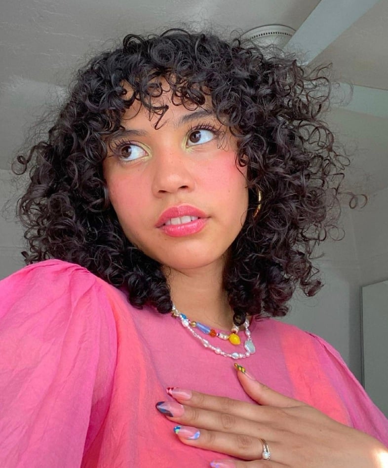 Chin-Length Bob With Wispy Bangs — Classy Curly Haircuts