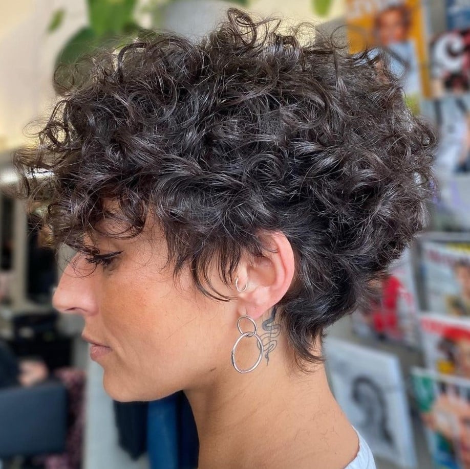 Short Bob With Short Curly Bangs — Classy Curly Haircuts