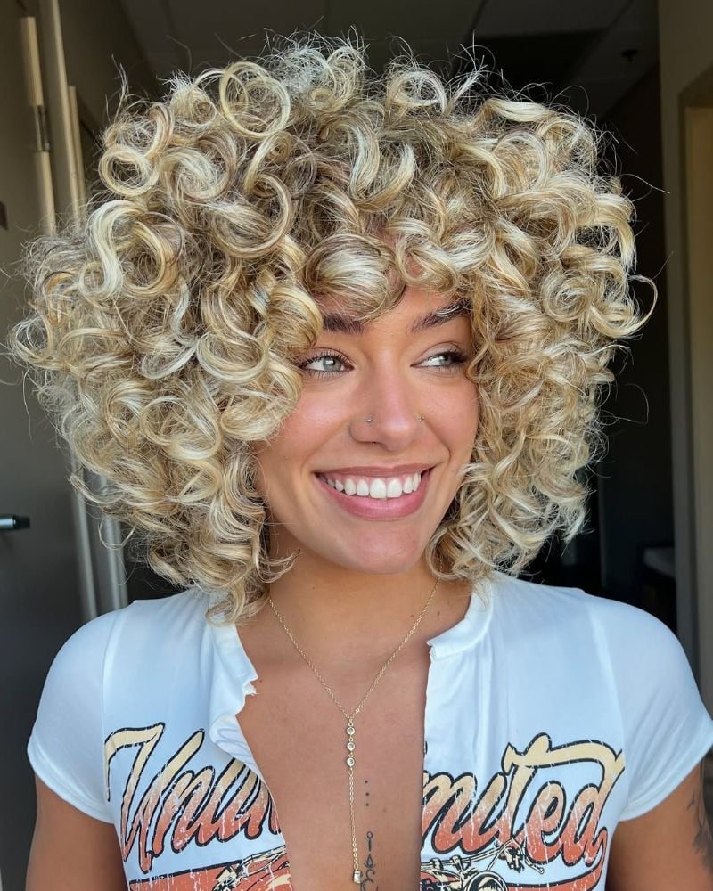Shoulder-Length Blonde Curls — Classy Curly Haircuts