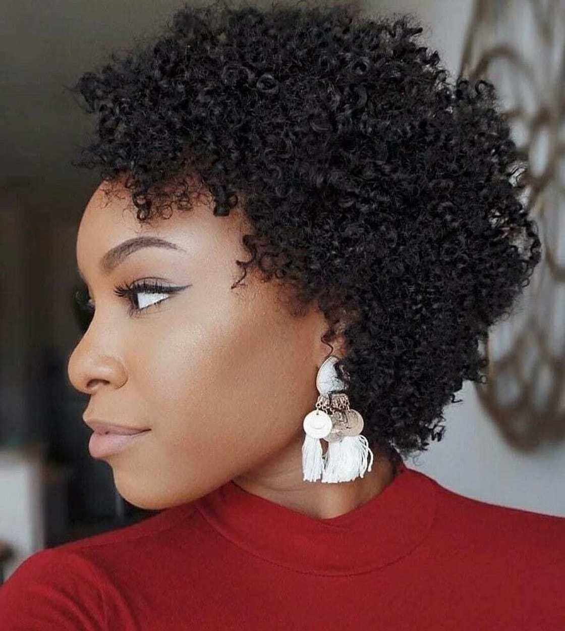 Short Layered Cut With Side-Swept Bangs — Classy Curly Hairstyles for Black Women