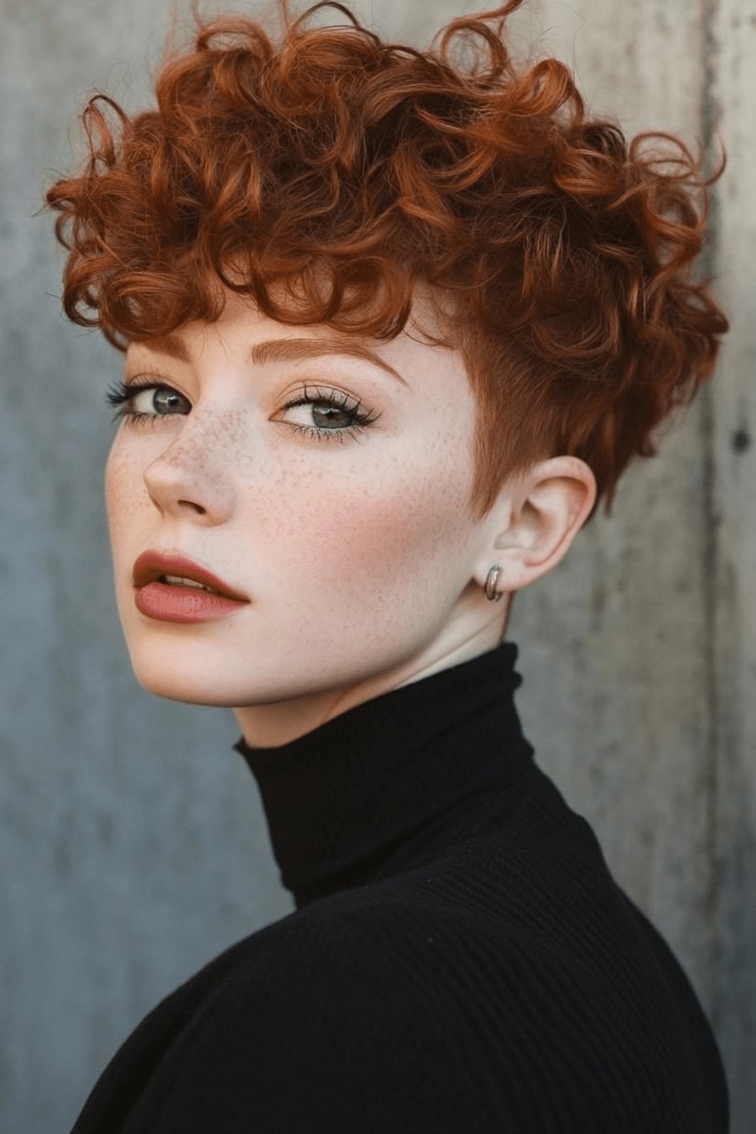 Vibrant Red Curly Pixie — Classy Curly Pixies