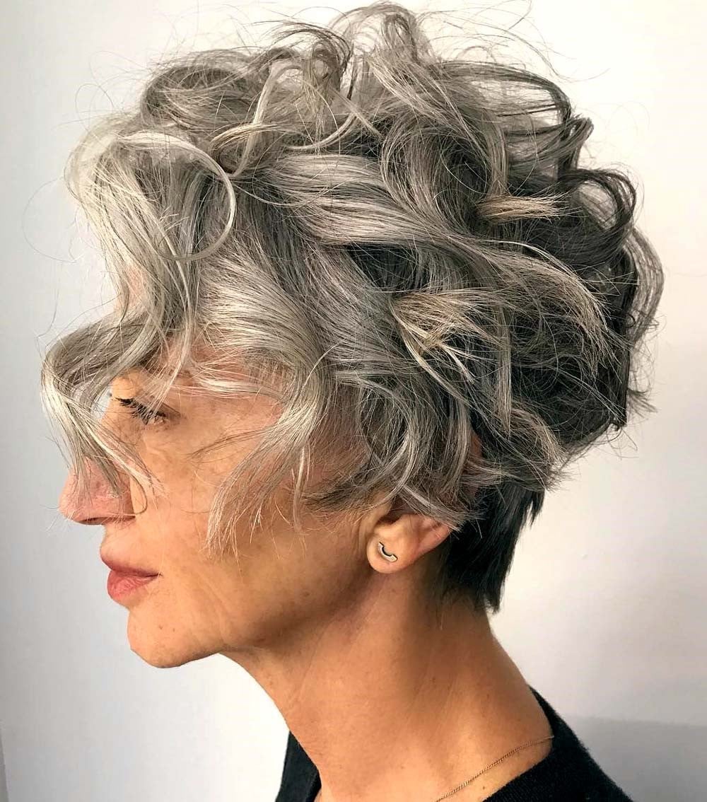 Voluminous Salt and Pepper Pixie — Classy Curly Pixies