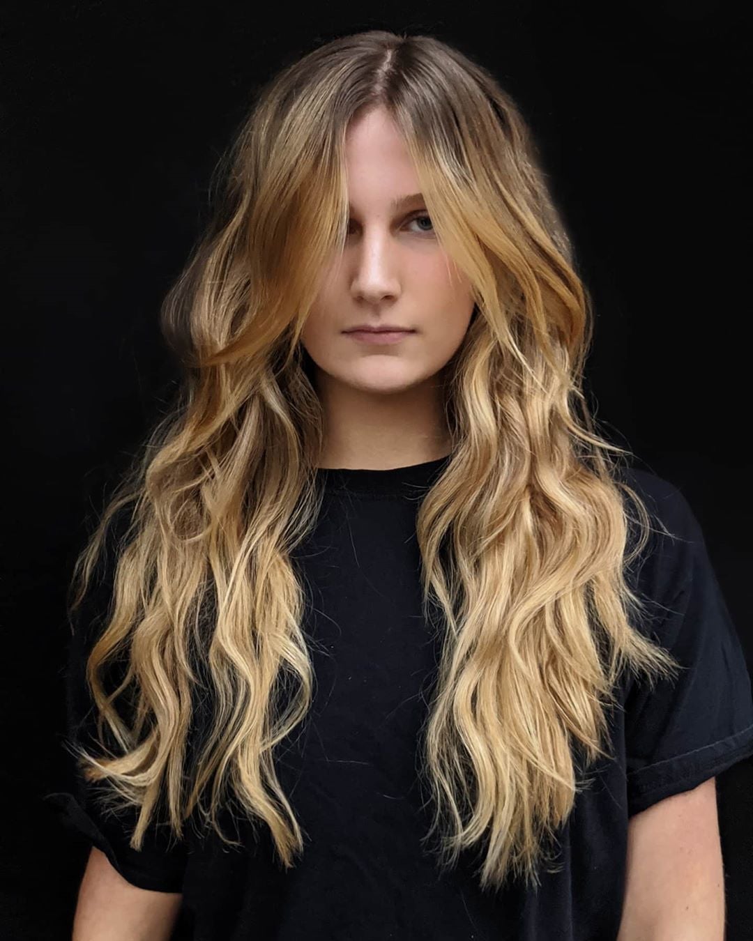 Thick Blonde With Lighter Highlights And Blowout Thick Blonde With Lighter Highlights And Blowout — Classy Curtain Bangs Long