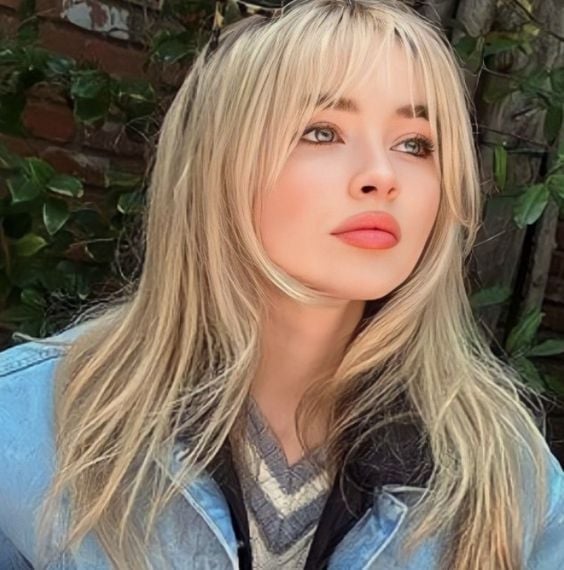 Shoulder Length Ash Blonde With Fine Waves, Close-Up Take Shoulder Length Ash Blonde With Fine Waves, Close-Up Take — Classy Curtain Bangs Long
