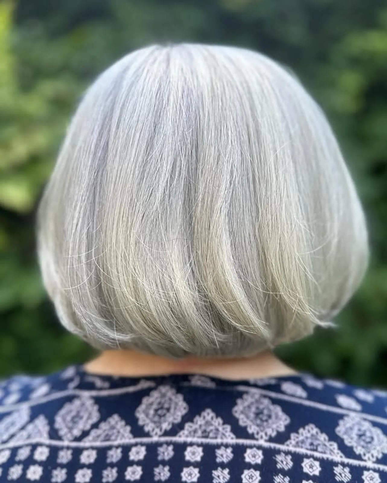 Chin Length Bob Straight Grey — Classy Cut Bob