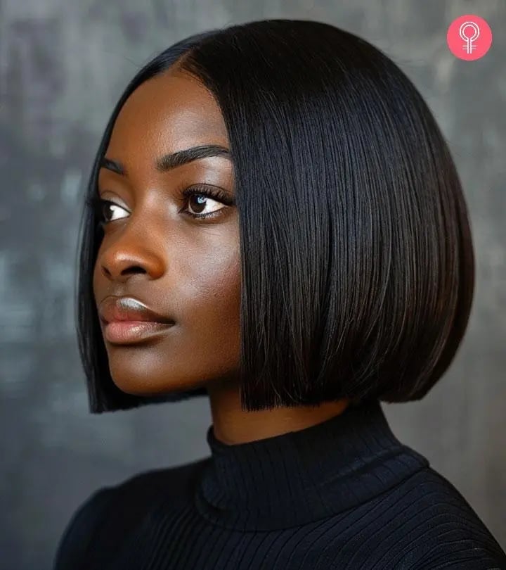 Sharp Chin Length Blunt Bob Black — Classy Cut Bob