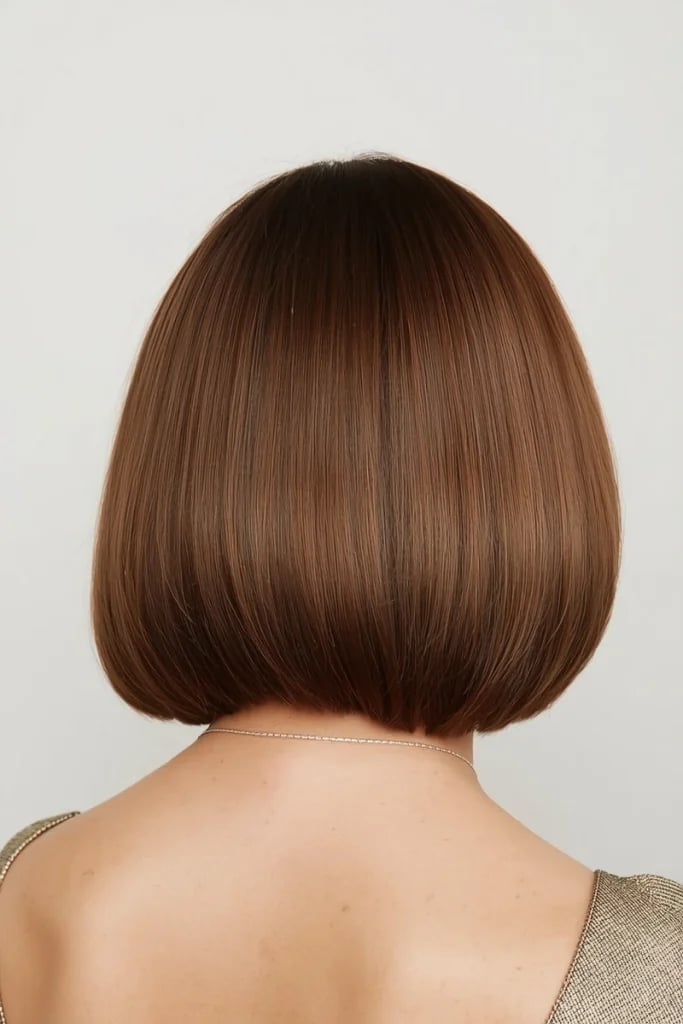 Sleek Chin Length Bob Back View — Classy Cut Bob
