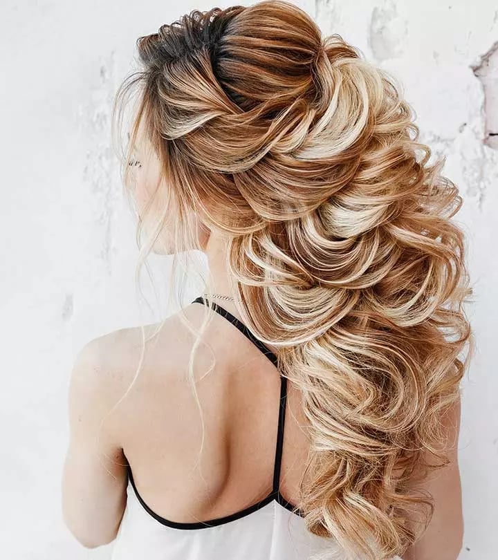 Medium Brown Half Up Half Down With Brooch — Classy Dance Hairstyles