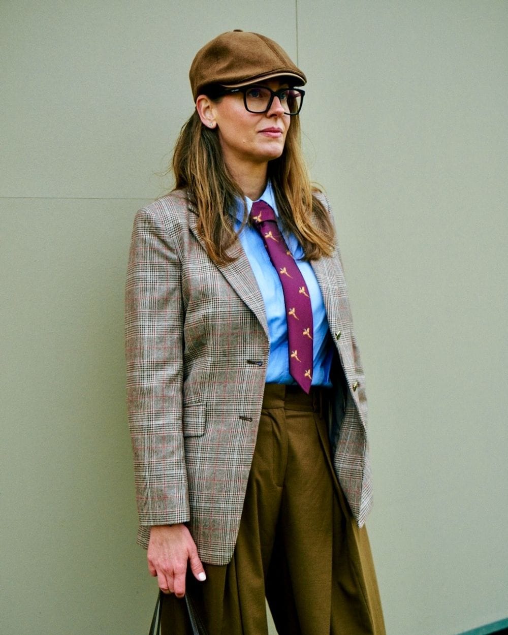Plaid Blazer with Light Blue Shirt and Burgundy Tie Plaid Blazer with Light Blue Shirt and Burgundy Tie — Classy Dark Academia Outfits