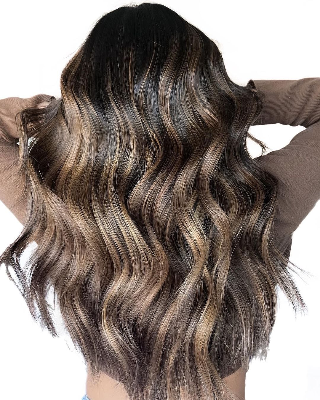 Long Dark Brown With Rich Chocolate Balayage Layers Long Dark Brown With Rich Chocolate Balayage Layers — Classy Dark Brown Balayage