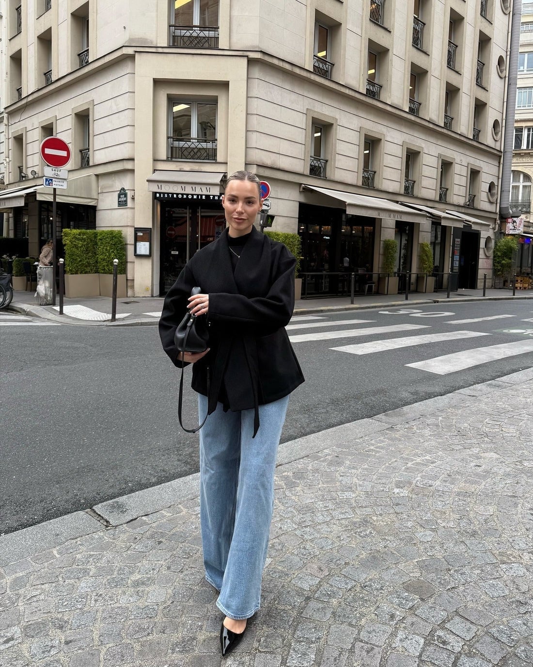 Wrap Jacket Creates Relaxed Silhouette with Jeans — Classy Denim Outfits