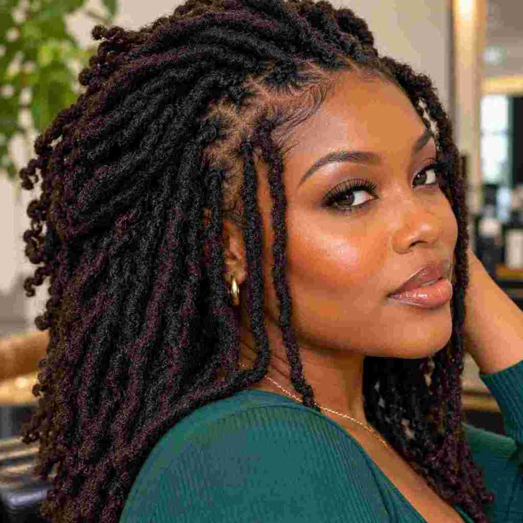 Shoulder Length Locs With Burgundy Highlights Shoulder Length Locs With Burgundy Highlights — Classy Down Locs