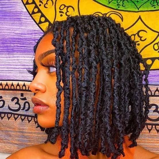 Black Bob Locs With Wavy Texture Black Bob Locs With Wavy Texture — Classy Down Locs