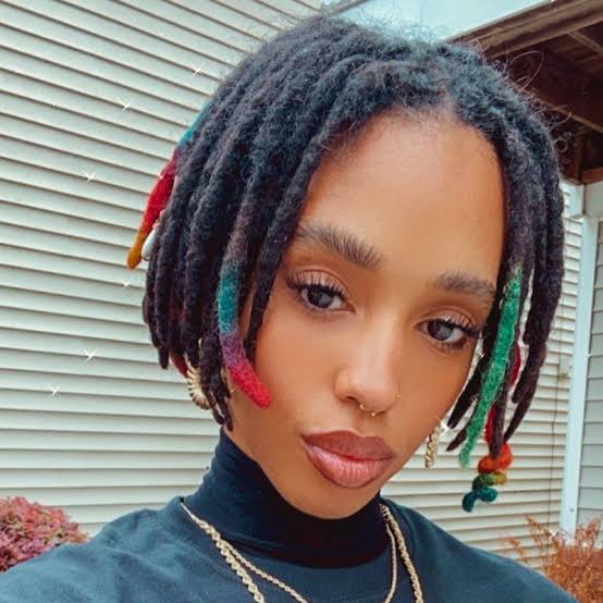 Shoulder Locs With Multicolored Tips Shoulder Locs With Multicolored Tips — Classy Down Locs