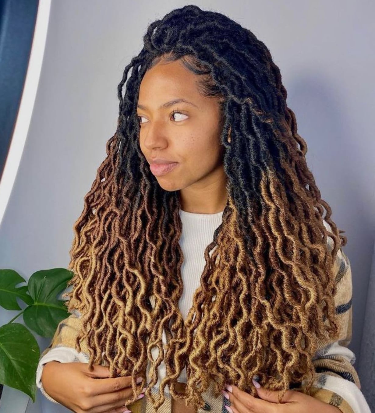 Thick Faux Locs Black To Blonde Ombre Thick Faux Locs Black To Blonde Ombre — Classy Dyed Locs