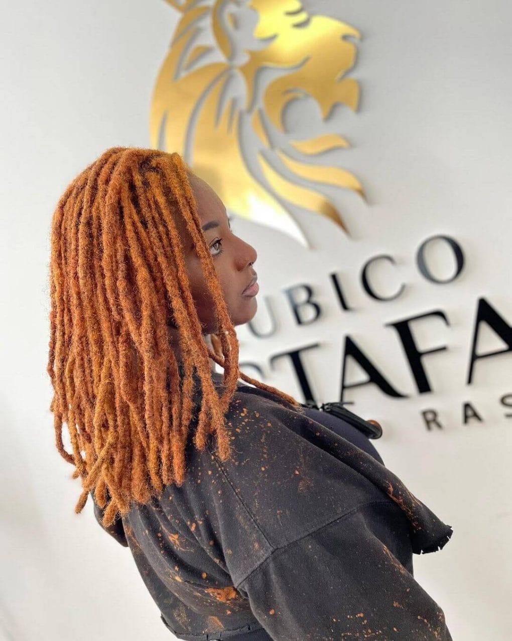 Vibrant Copper Orange Shoulder Length Locs Vibrant Copper Orange Shoulder Length Locs — Classy Dyed Locs