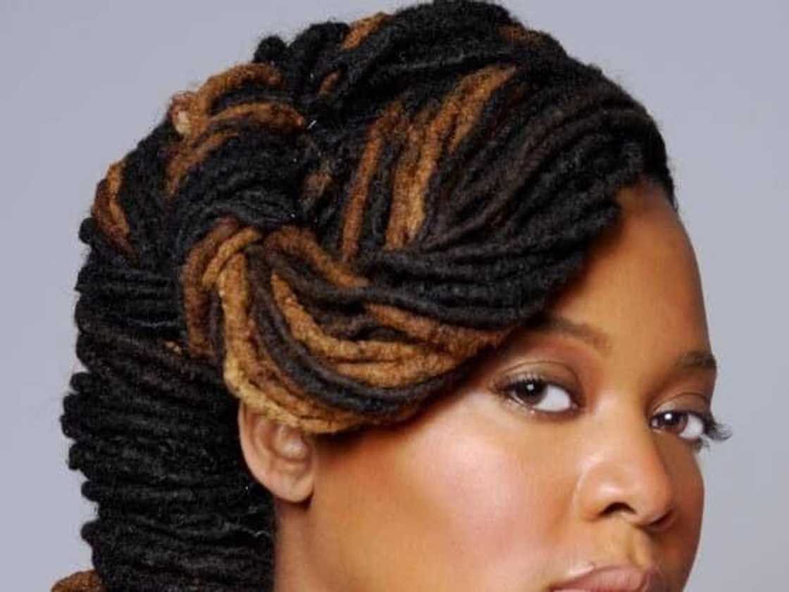 Shoulder Length Locs With Caramel Highlights Shoulder Length Locs With Caramel Highlights — Classy Dyed Locs