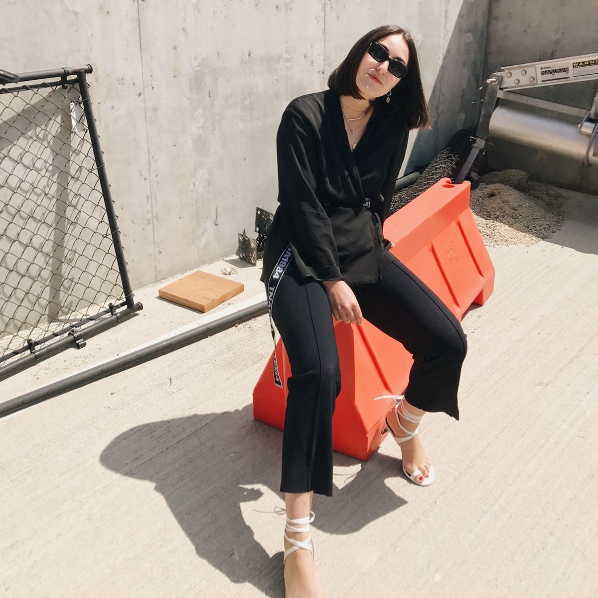 Oversized Blazer with Logo Tape Trousers — Classy Edgy Outfits