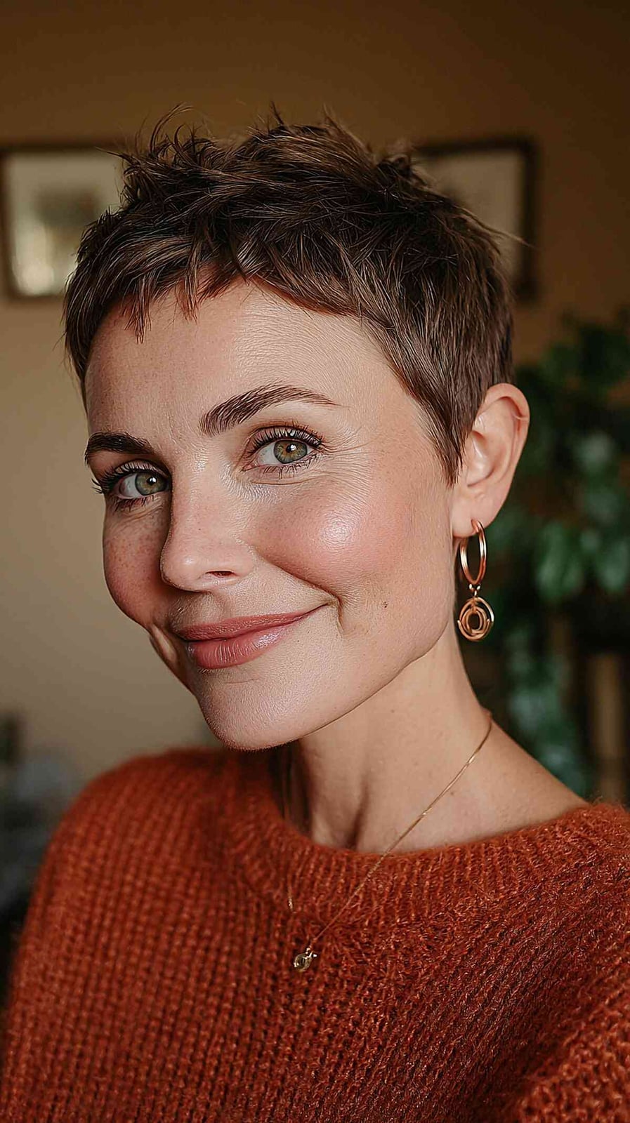 Textured Brown Pixie With Lifted Top Textured Brown Pixie With Lifted Top — Classy Edgy Pixie