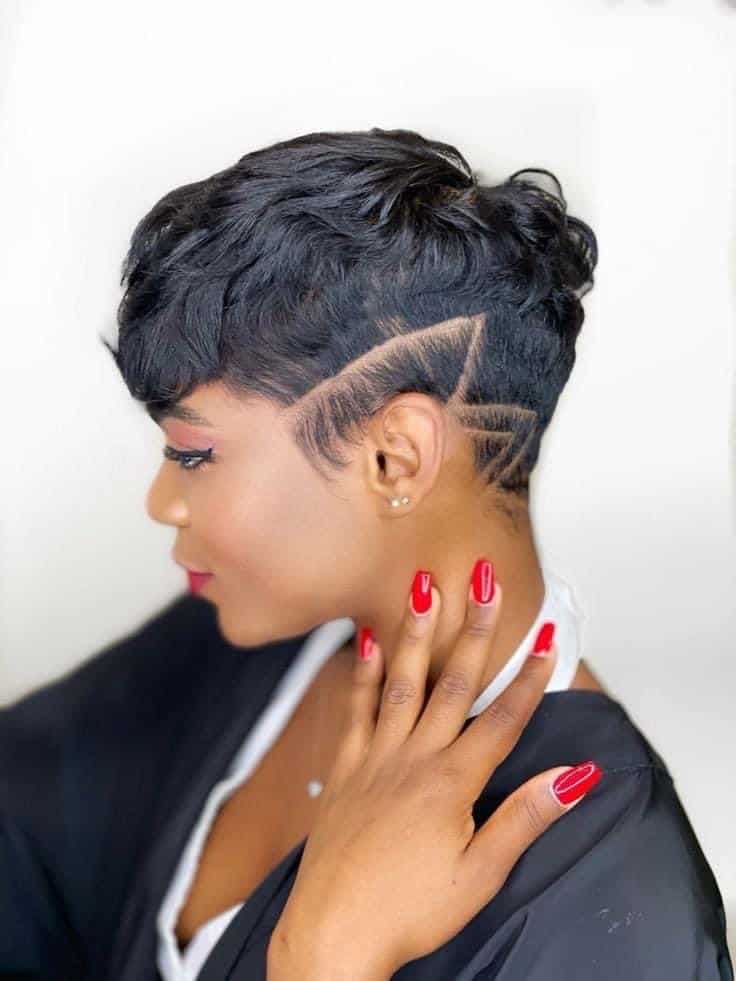 Piecey Black Pixie With Wispy Bangs Piecey Black Pixie With Wispy Bangs — Classy Edgy Pixie