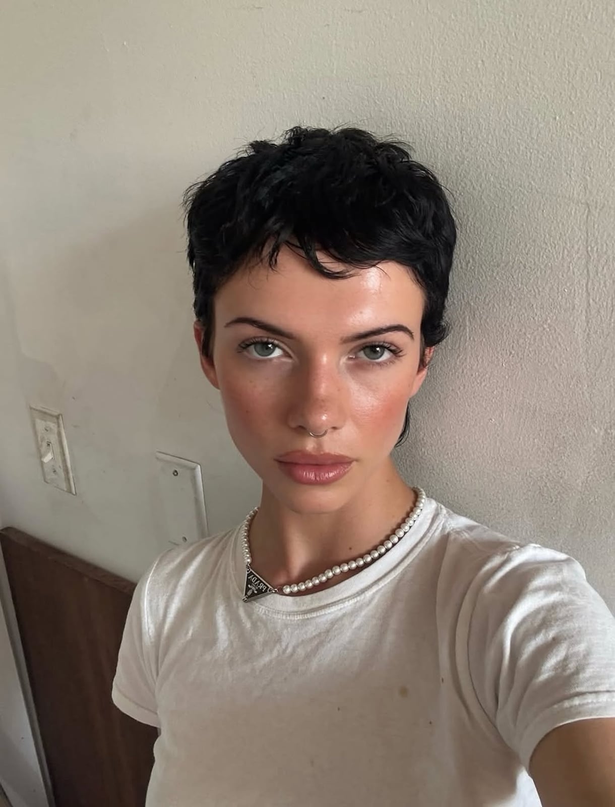 Tousled Black Pixie With Textured Fringe Tousled Black Pixie With Textured Fringe — Classy Edgy Pixie