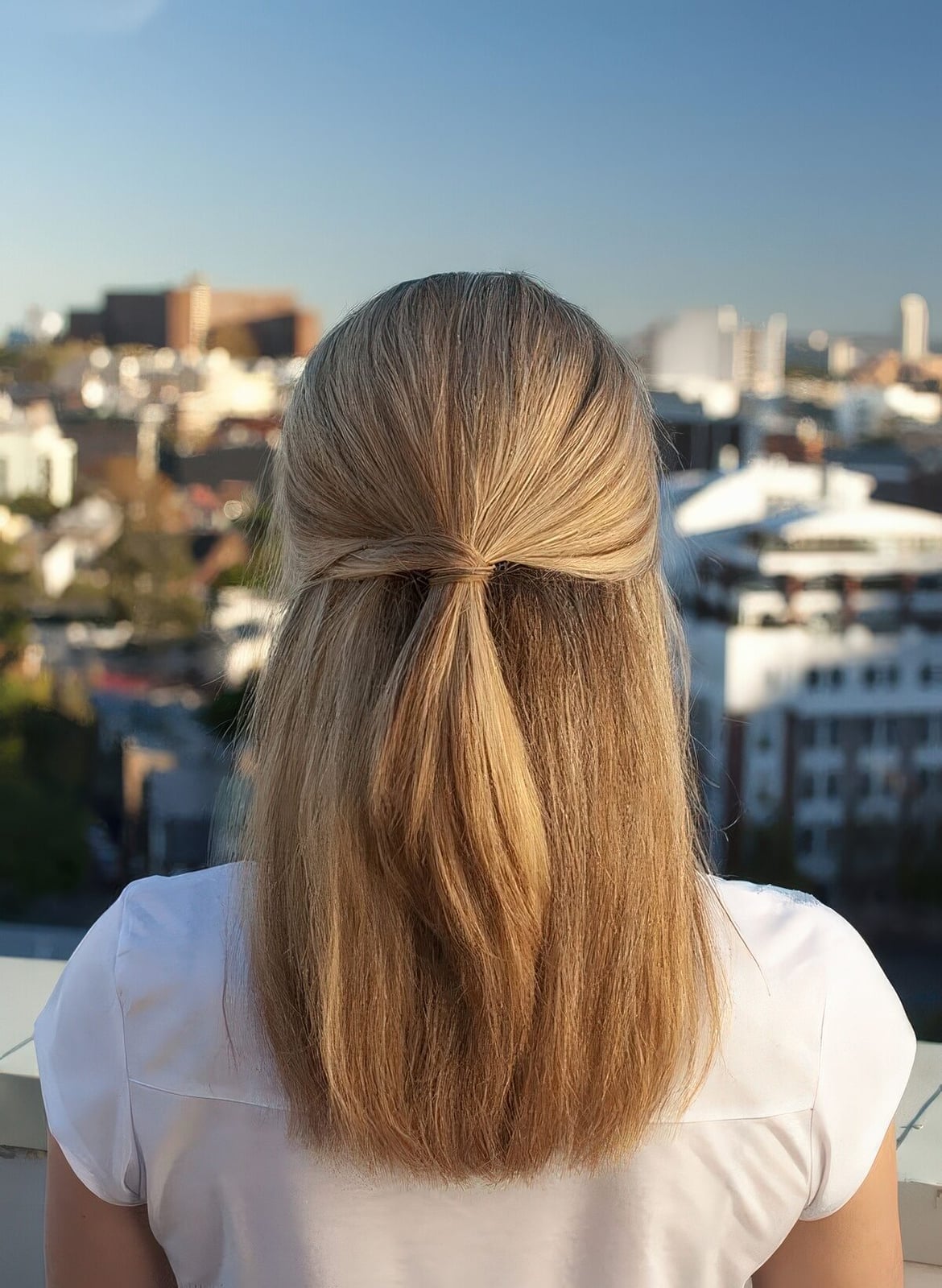 Blonde Half Up Half Down Twisted Knot Blonde Half Up Half Down Twisted Knot — Classy Everyday Hairstyles