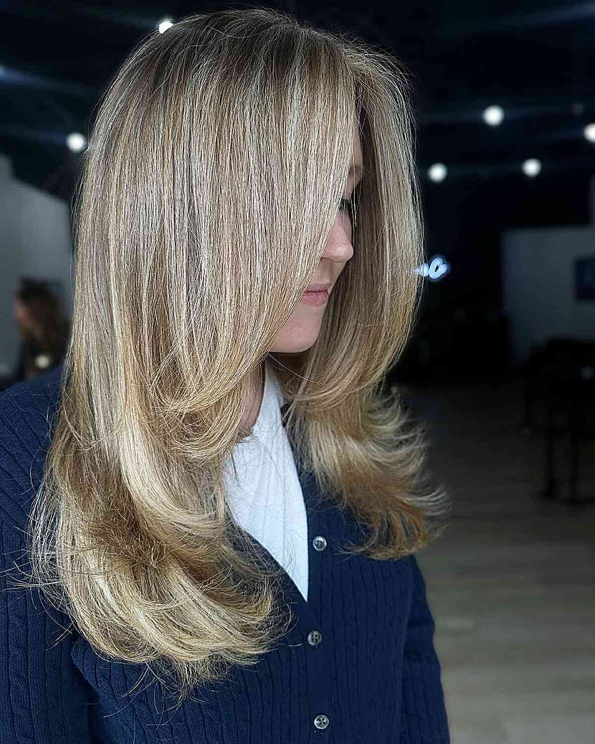 Mid-Back Blonde With Face Framing Layers Mid-Back Blonde With Face Framing Layers — Classy Face Framing Layers