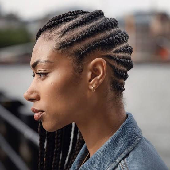 Collarbone Length Black Bob With Side Feed-In Braids — Classy Feed in Braids Hairstyles