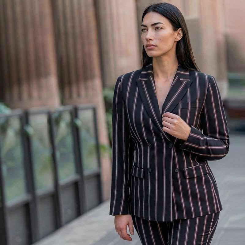 Fitted Pinstripe Double-Breasted Suit Fitted Pinstripe Double-Breasted Suit — Classy Formal Outfits