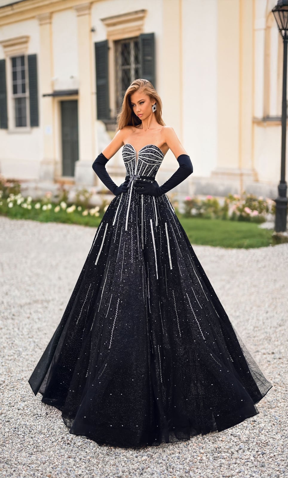 Glittering Black Strapless Ballgown Glittering Black Strapless Ballgown — Classy Formal Outfits