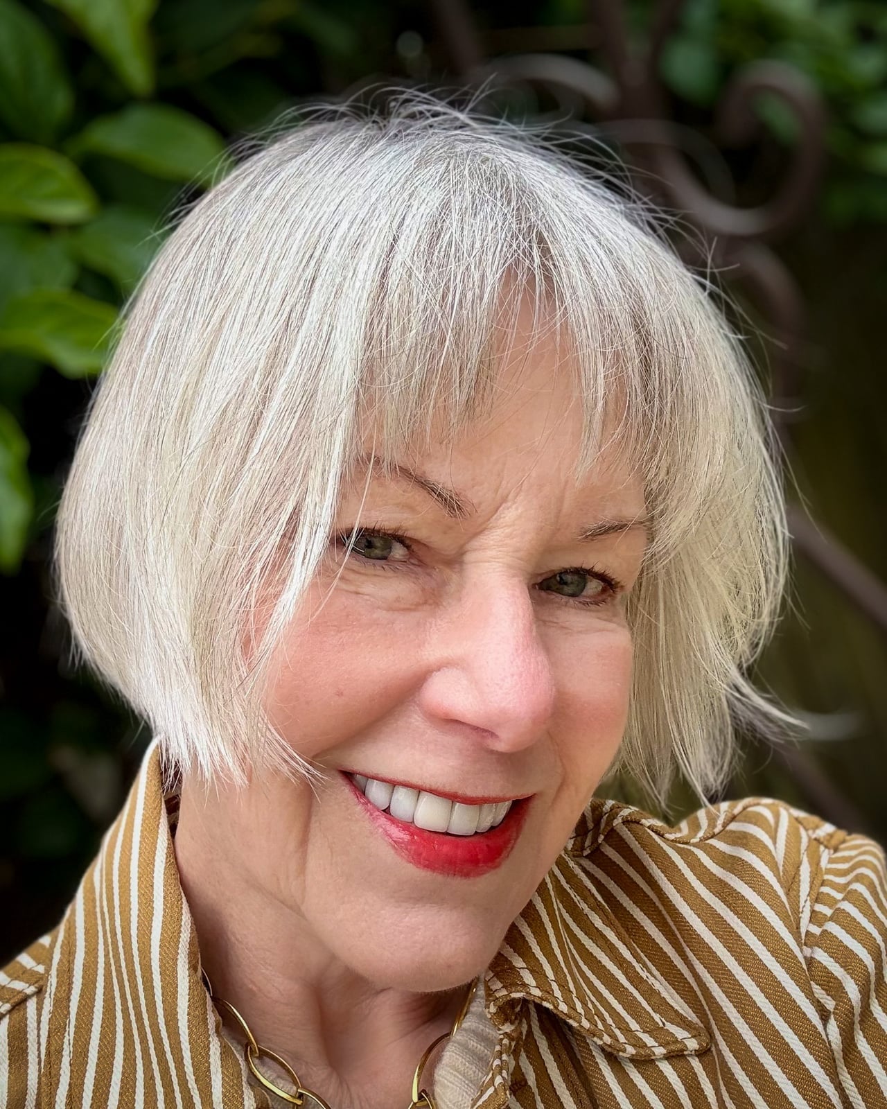 Silver Grey Bob With Wispy Bangs — Classy French Bob Haircut