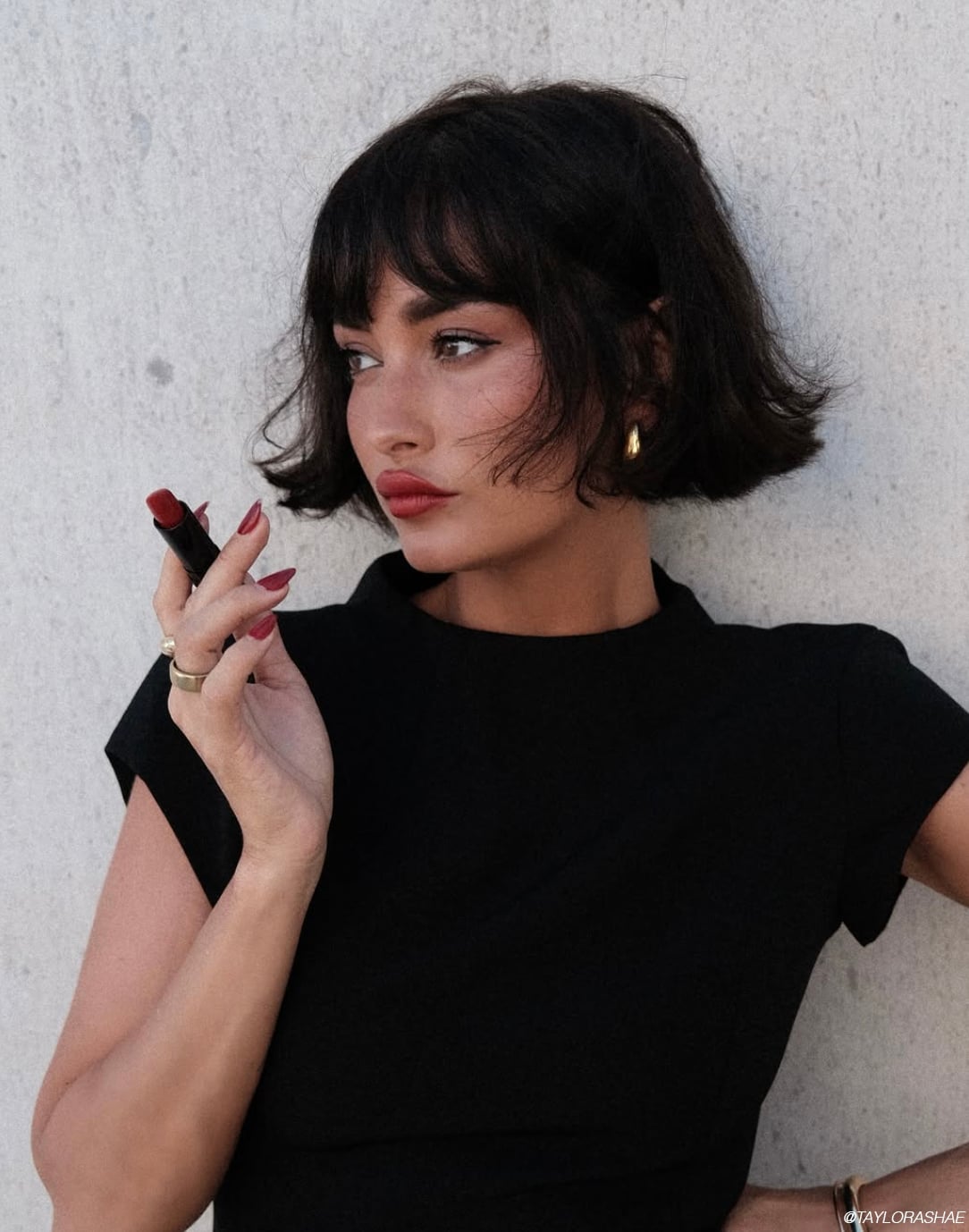 Classic Dark Brown French Bob With Blunt Bangs — Classy French Bob Haircut