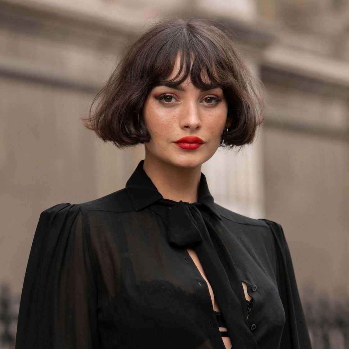 Classic Chin Bob With Straight Bangs Classic Chin Bob With Straight Bangs — Classy French Bob with Bangs