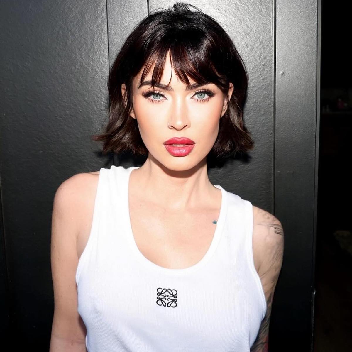 Soft Chin Bob With Full Fringe Blowout Soft Chin Bob With Full Fringe Blowout — Classy French Bob with Bangs