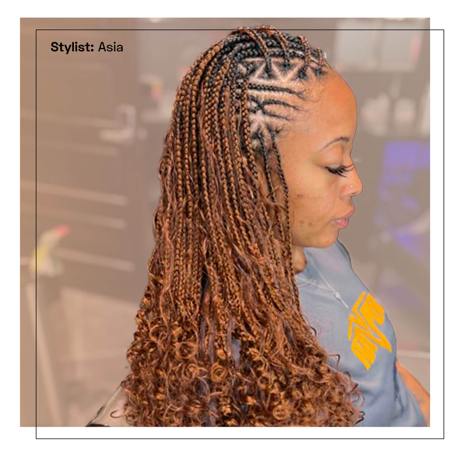 Fulani Braids With Curly Ends and Highlighted Effect Fulani Braids With Curly Ends and Highlighted Effect — Classy Fulani Braids with Curls