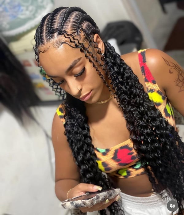 Detailed Scalp Fulani Braids With Cascading Curls Detailed Scalp Fulani Braids With Cascading Curls — Classy Fulani Braids with Curls