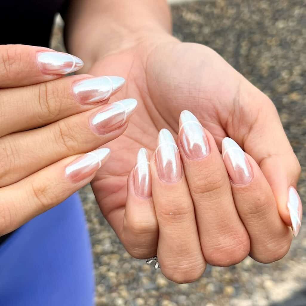 White Line Art Sheer Pink Medium Almond Nails White Line Art Sheer Pink Medium Almond Nails — Classy Glass Nails