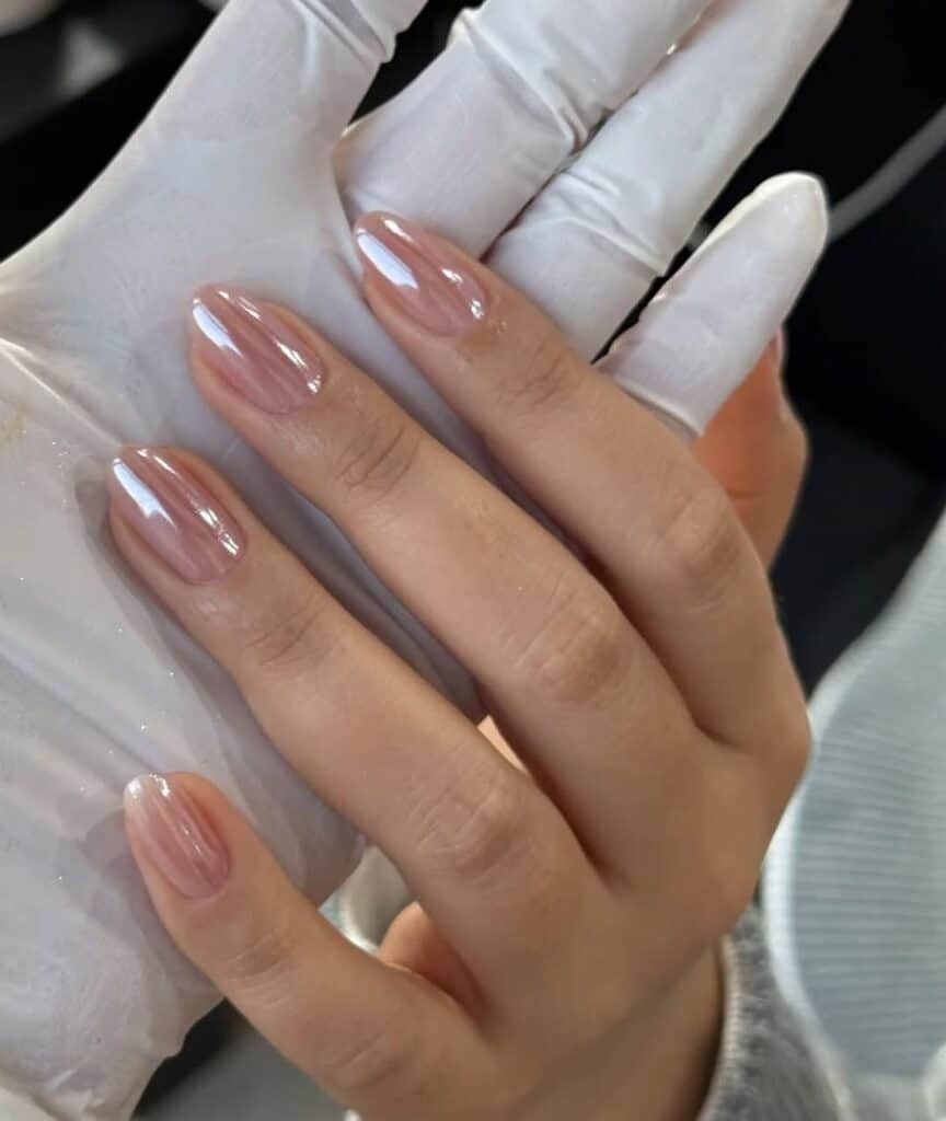 Translucent Pinkish Nude Short Oval Nails Translucent Pinkish Nude Short Oval Nails — Classy Glass Nails