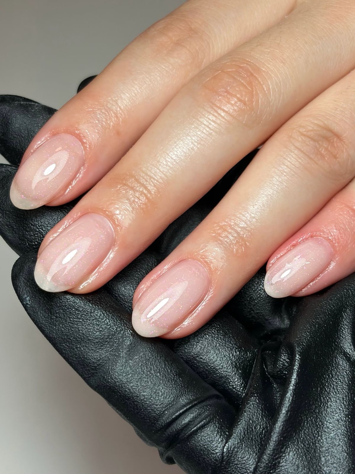 Luminous Sheer Milky Pink Short Oval Nails Luminous Sheer Milky Pink Short Oval Nails — Classy Glass Nails