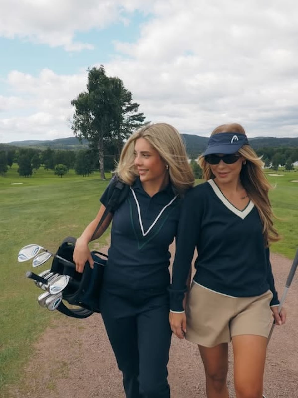 Navy Golf Separates with Tan Shorts Navy Golf Separates with Tan Shorts — Classy Golf Outfits