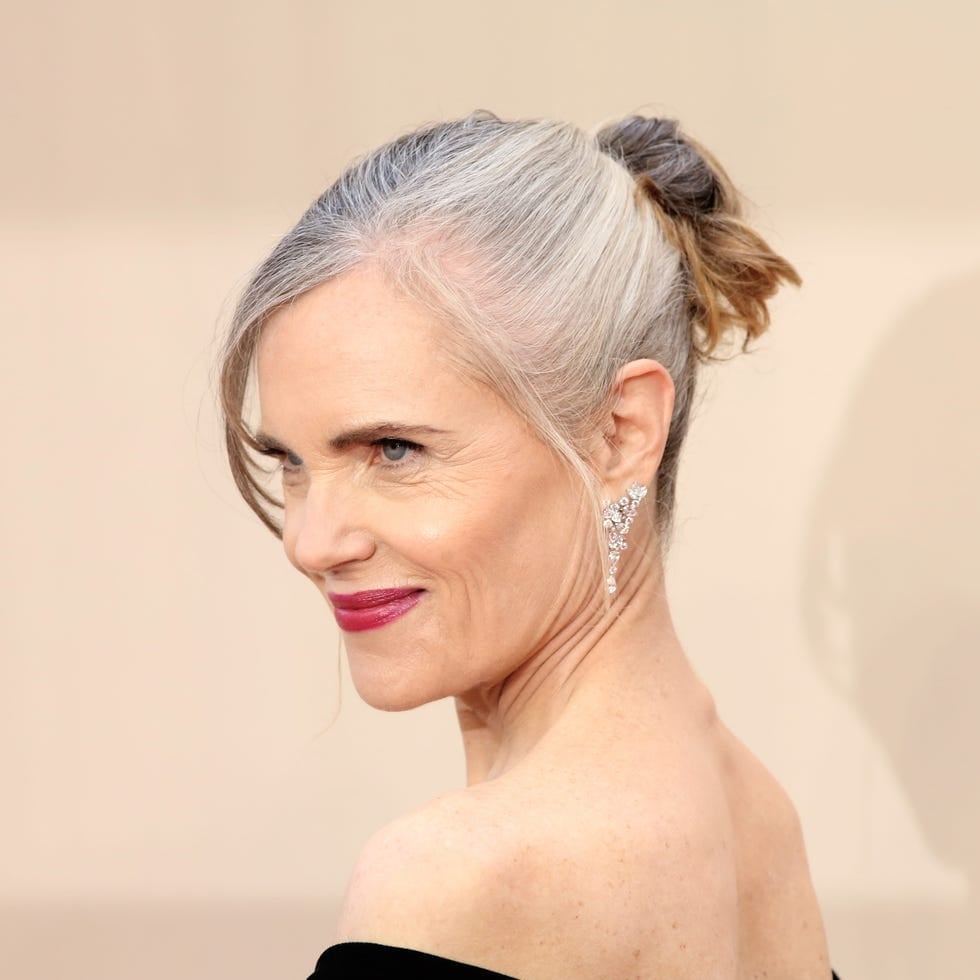 Collarbone Grey Blending Highlights With Blowout Collarbone Grey Blending Highlights With Blowout — Classy Grey Blending Highlights