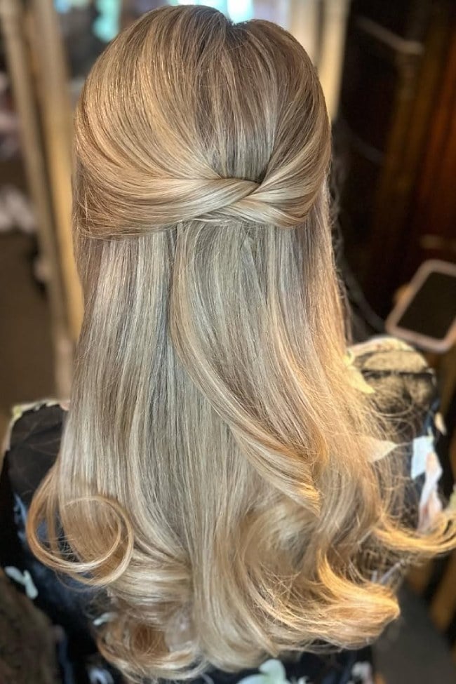 Fine Ash Blonde Half Up Half Down Twist — Classy Hair Down Hairstyles